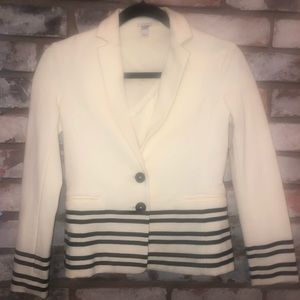J.Crew Blazer Cream/Black Stripe XXS